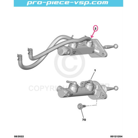 Master Cylinder Origin för Citroën Ami 3: e montering / Opel Rocks-E / Fiat Topolino