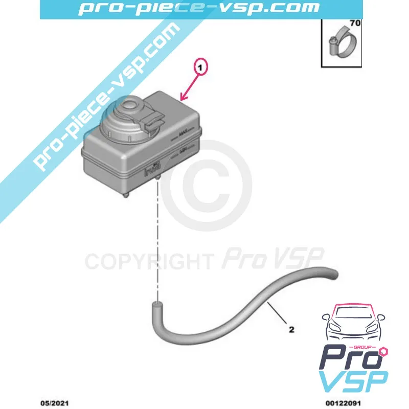 Bocal de liquide de frein origine pour Citroën Ami 1er montage / Opel Rocks-E