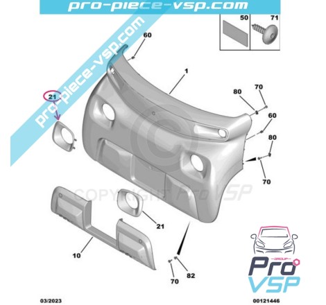 Right lamp trim