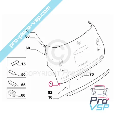 Rear bumper origin green light for Fiat Topolino