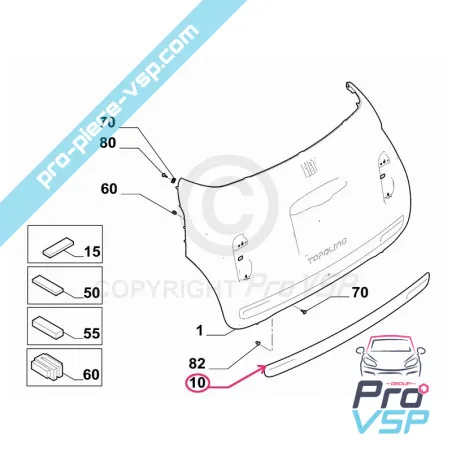 Origen de origen de parachoques trasero para Fiat Topolino