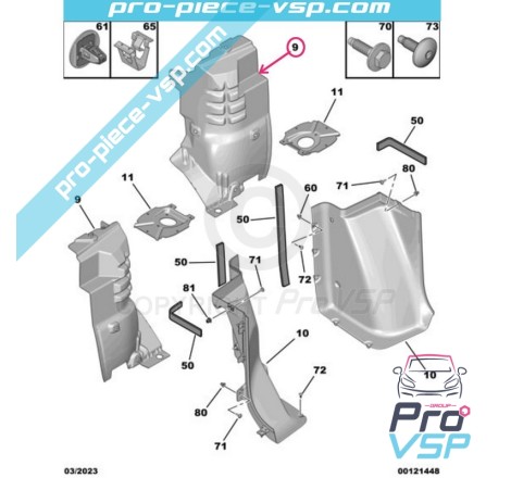 Passe de roda esquerda muder para Citroën Ami / Opel Rocks-E / Fiat Topolino
