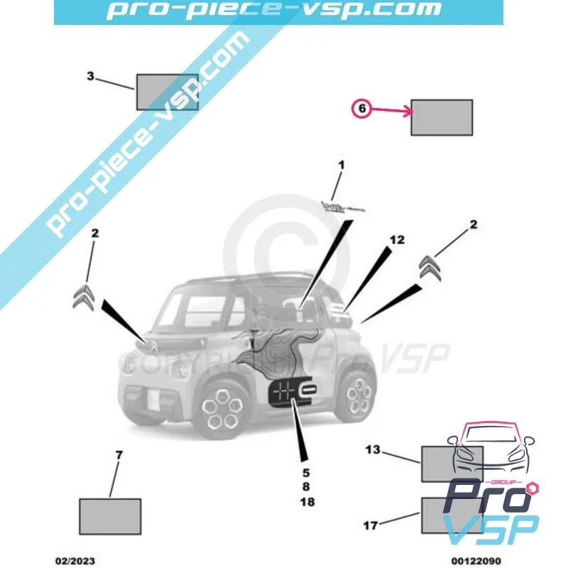 Origine Decor adeziv pentru Citroën Ami / Khaki Pack