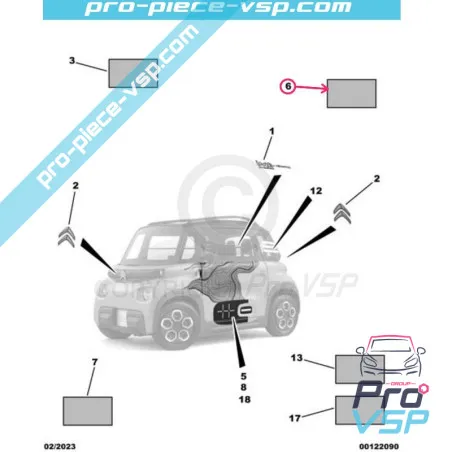 Décor adhésif origine pour Citroën Ami / Pack Kaki