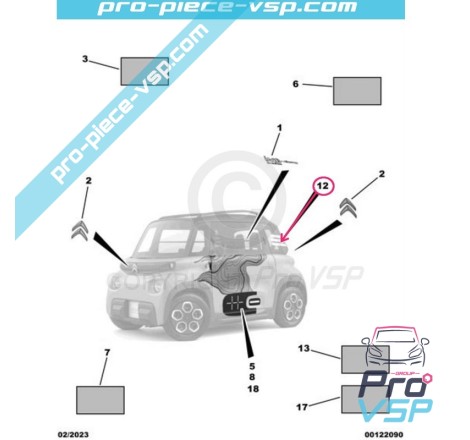 Decoração de cutbodo para Citroën Ami / Pacote de vibe / Cornelie preta