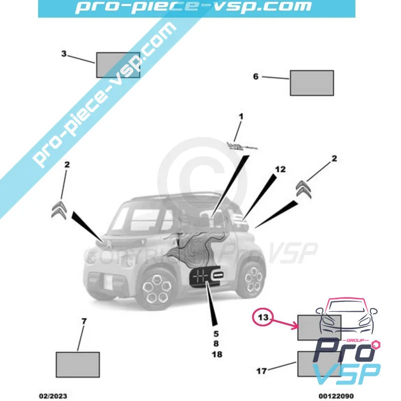 Dekoratives Band für Citroën Ami / Khaki pack, Buggy / Pegasus