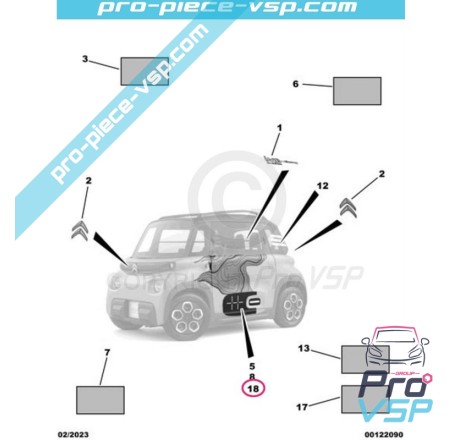 Banda decorativa definida para Citroën Ami / Pack cáqui / Verde