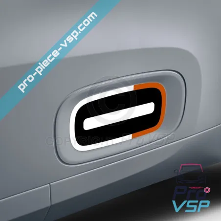 Stickers bas de porte pour Citroën Ami / Blanc et orange