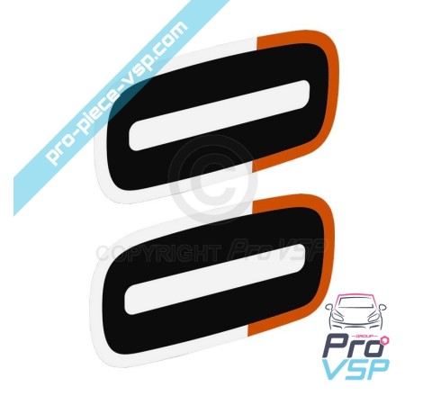 Porta baixas adesivos para Citroën Ami / Branco e laranja