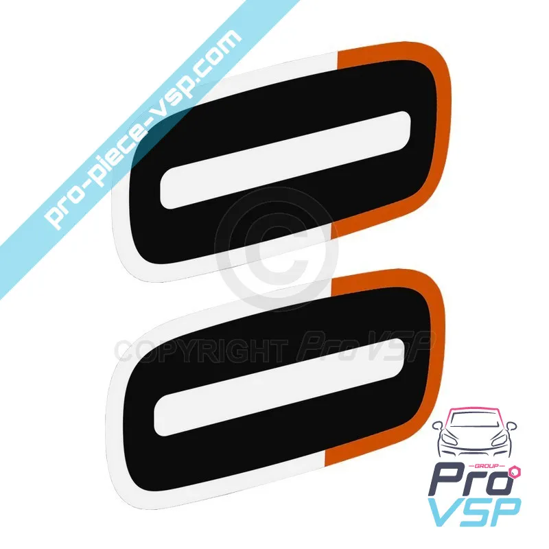 Door low stickers for Citroën Ami / White and orange