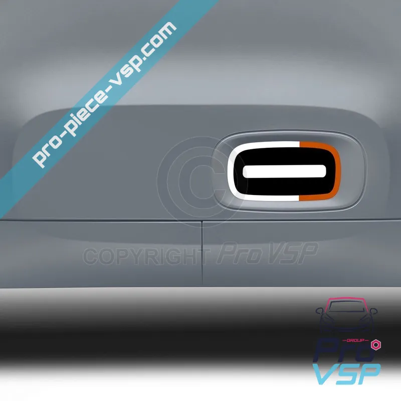 Door low stickers for Citroën Ami / White and orange