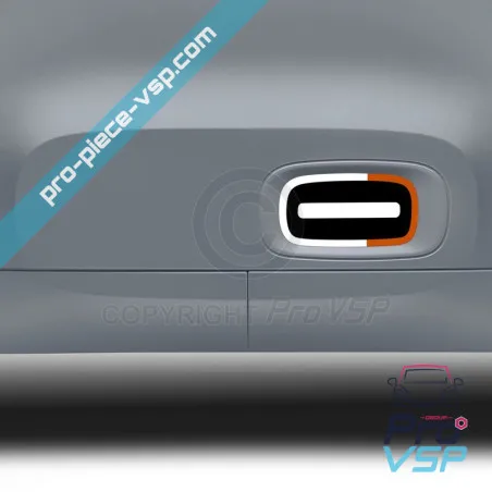 Door low stickers for Citroën Ami / White and orange