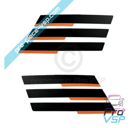 Adesivos de custódia para Citroën Ami / Preto e laranja
