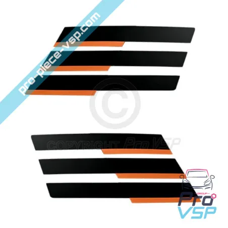 Adesivos de custódia para Citroën Ami / Preto e laranja