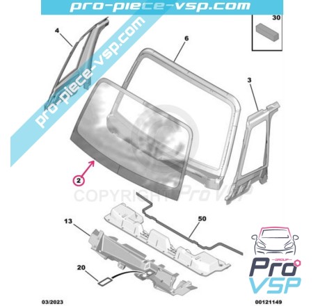 Pára-brisa original para Citroën Ami / Opel Rocks-E / Fiat Topolino