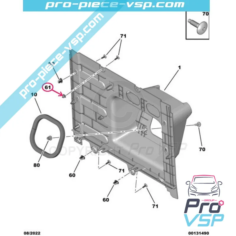 Fixarea clipului pentru Citroën Ami / Opel Rocks-E / Fiat Topolino