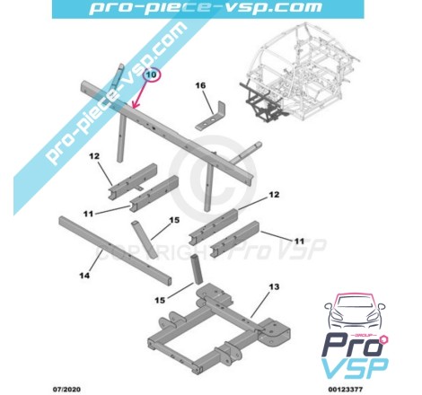 Traverse de pare choc avant pour Citroën Ami / Opel Rocks-E / Fiat Topolino