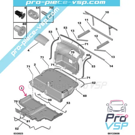 Plancher avant pour Citroën Ami 2ème montage / Opel Rocks-E