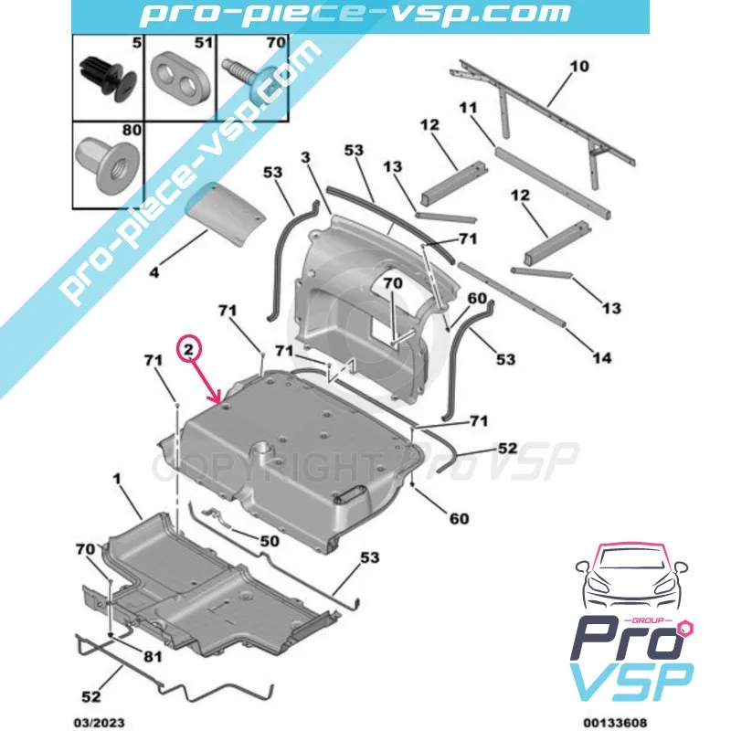 Pavimento posteriore Citroën Ami 1a assemblaggio / Opel Rocks-E