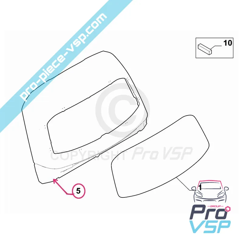 H1Cap da janela traseira para Fiat Topolino