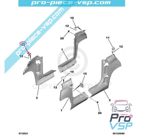 Hubcker da frente direita para Citroën Ami / Opel Rocks-E