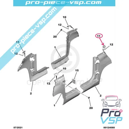 Calça traseira da asa esquerda para Citroën Ami Buggy