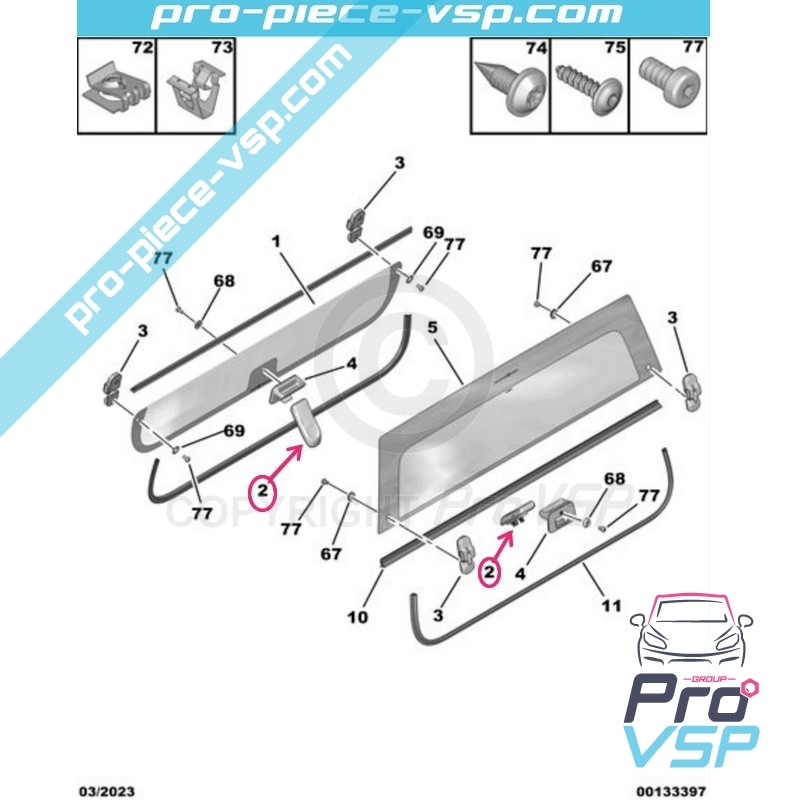 Door glass lock