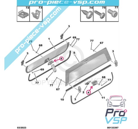Door glass handle