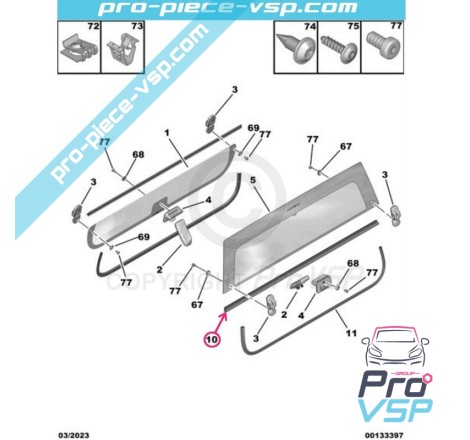 Lower door glass seal