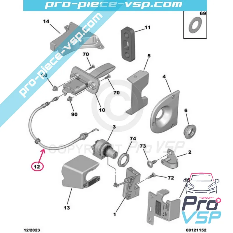 Cavo di apertura della porta