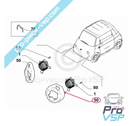 Soporte intermitente delantero izquierdo