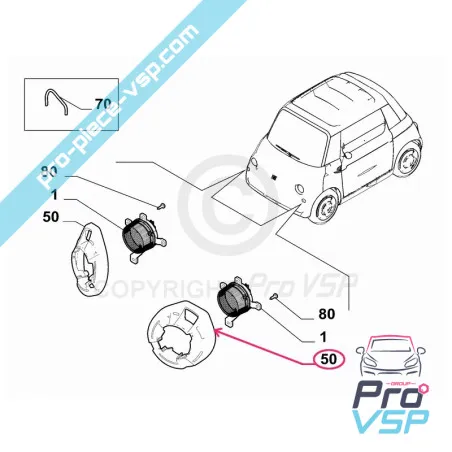 Soporte intermitente delantero izquierdo