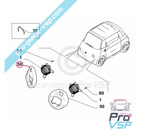 Soporte de flash frontal derecho