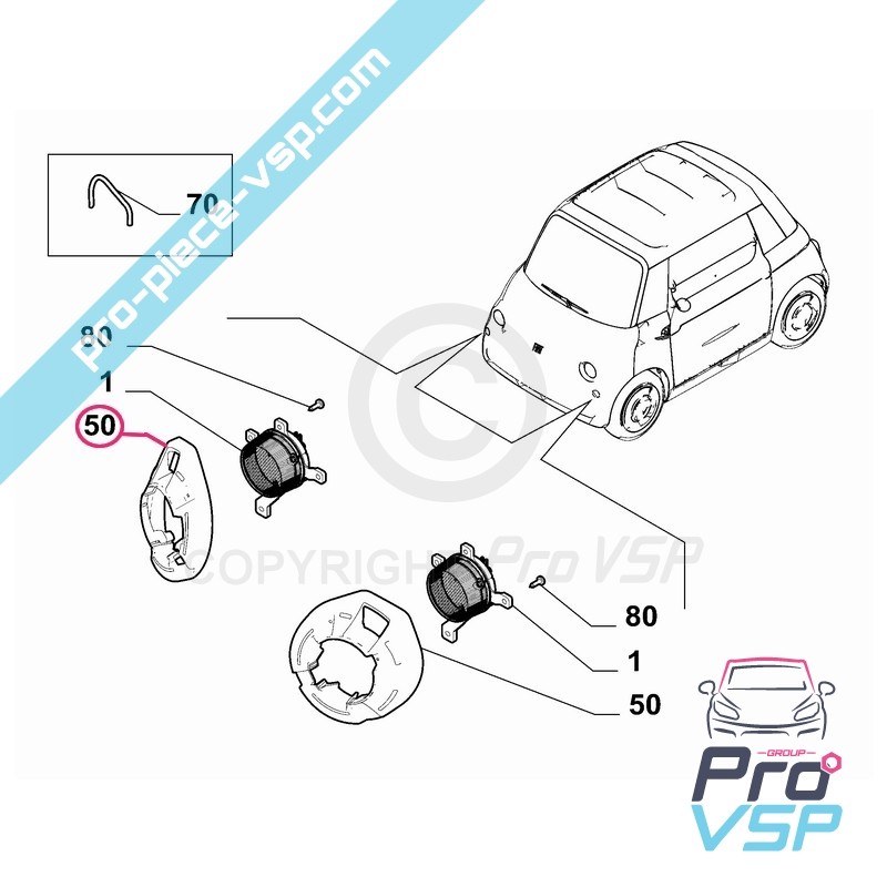 Soporte de flash frontal derecho