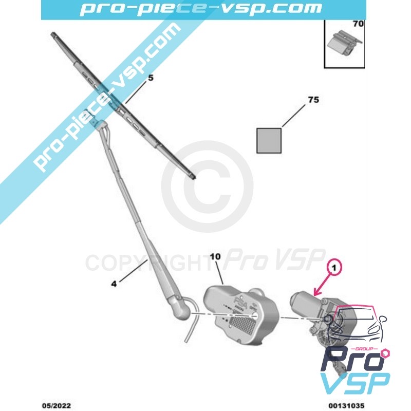 Front wiper motor