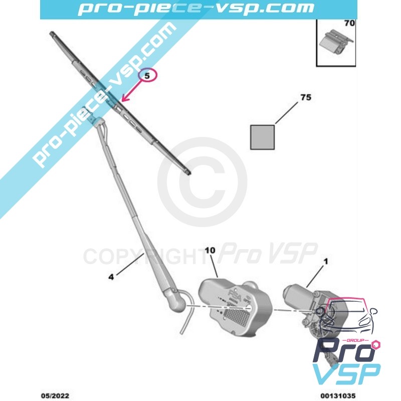 Front wiper blade