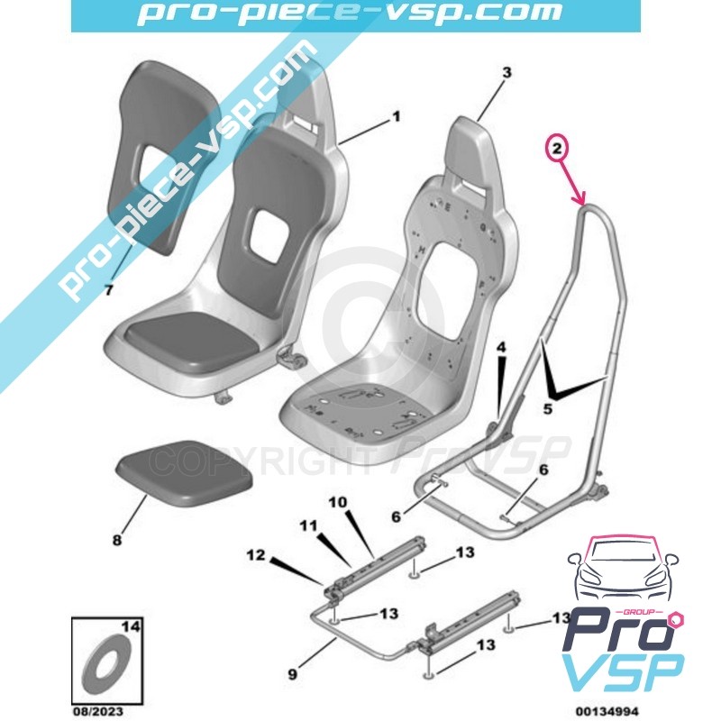 Right seat frame
