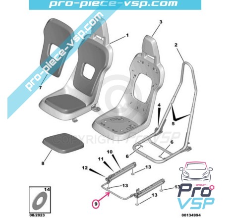 Carril de asiento izquierdo