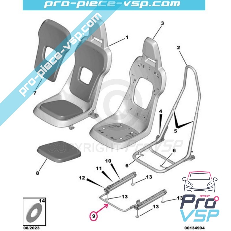 Carril de asiento izquierdo