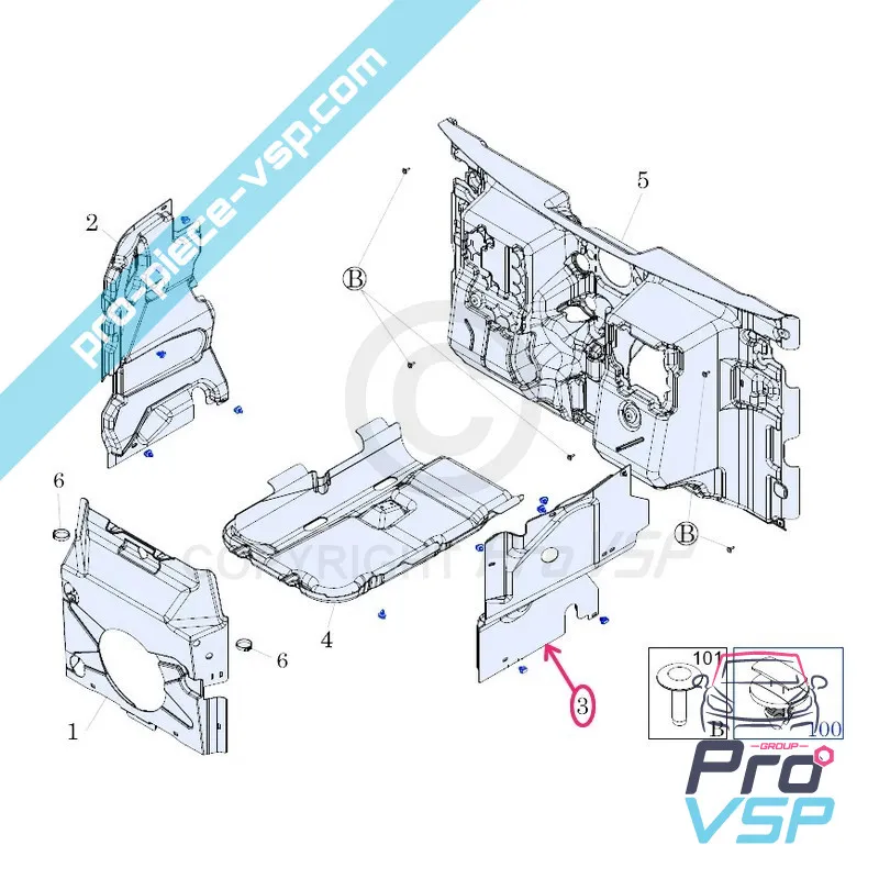 Insonorisation moteur gauche Insonorisation moteur gauche