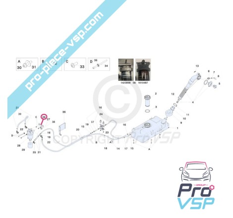 Gasoil filter holder