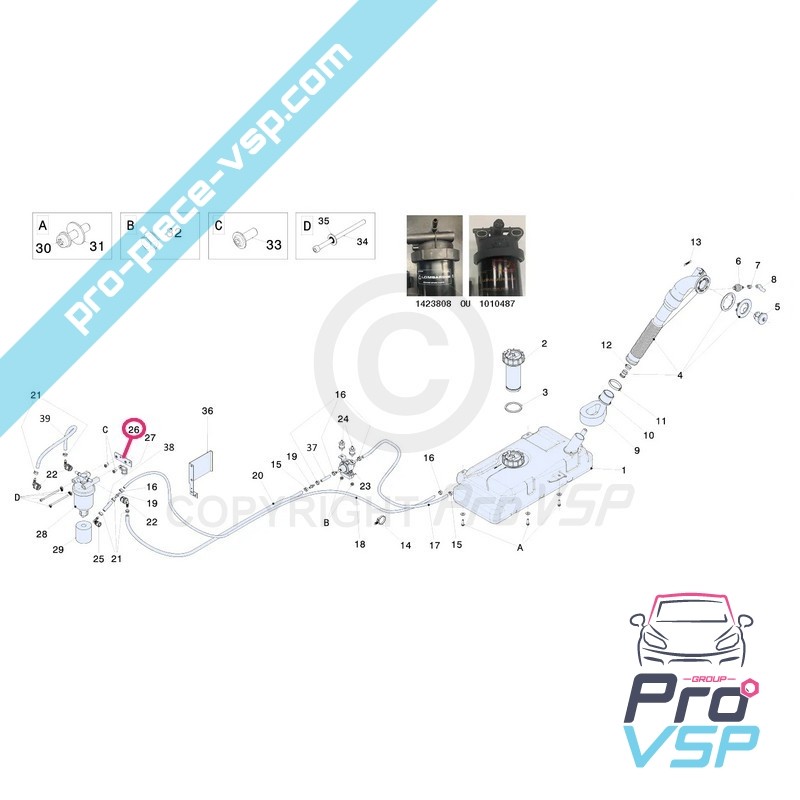 Gasoil filter holder