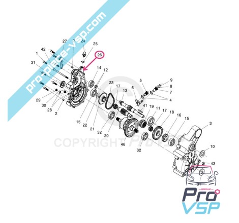 Half crankcase