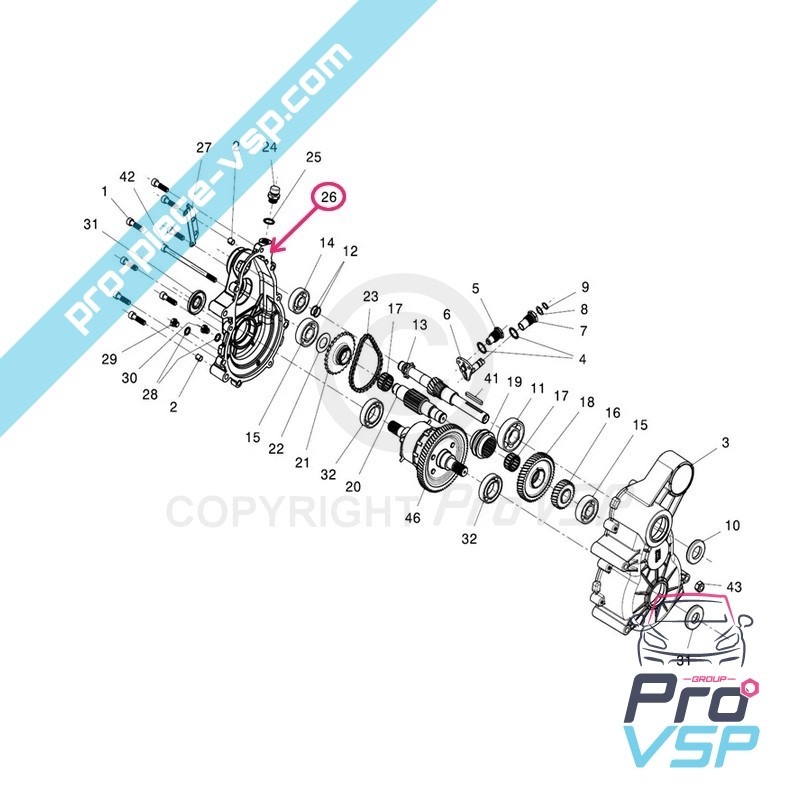 Half crankcase
