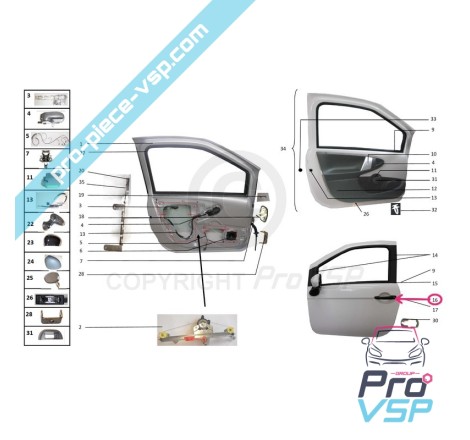 Chrome left outdoor door handle