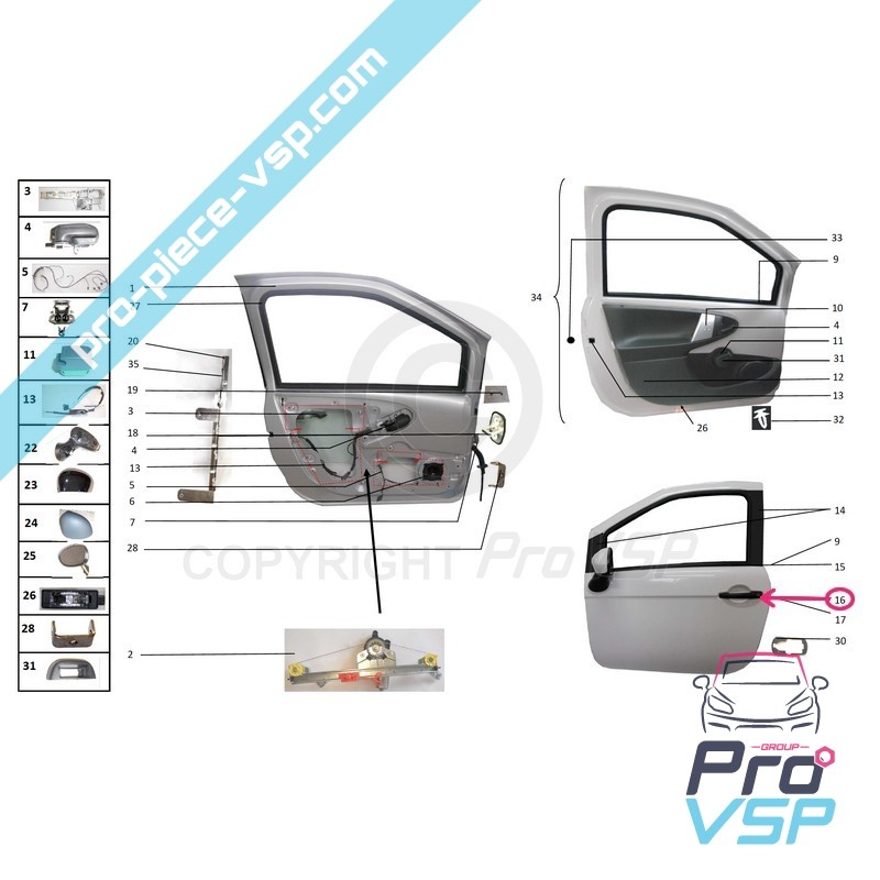 Chrome left outdoor door handle
