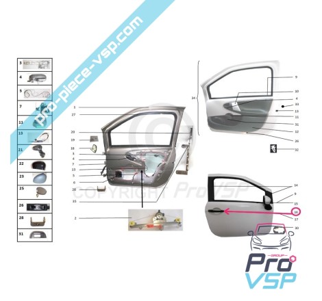 Chrome right outdoor door handle