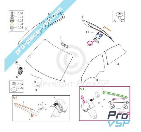 Rear wiper motor