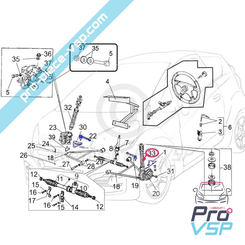 Front left shock absorber