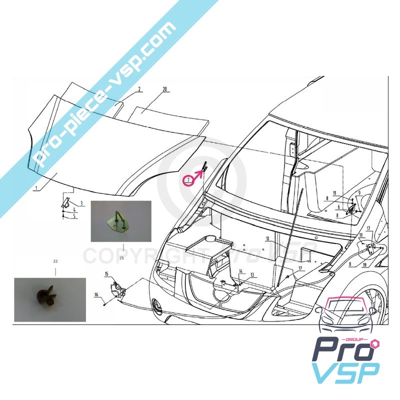 Right hood hinge